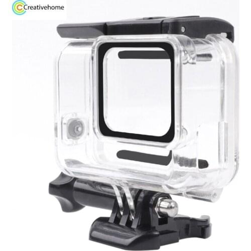 For GoPro HERO7 White /Silver Skeleton Housing Side Hollow Protective Case with Buckle Basic Mount & Screw(Transparent)