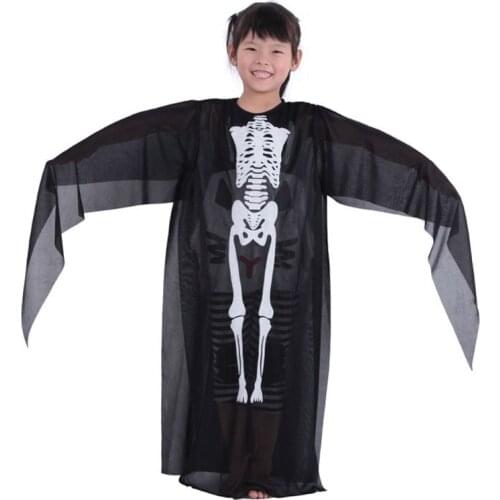 Boys Girls Skull Cloak Costume Mens Women Halloween Costume For Adult Kids Death Cosplay Robe Ghost Costume Performance Gown