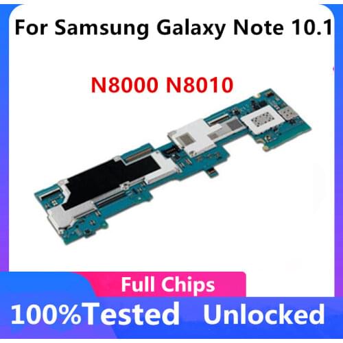 100% Unlock Motherboard for Samsung Galaxy Note 10.1 N8000 N8010 Original Mainbaord Full Chips Clean IMEI Android OS Logicboard