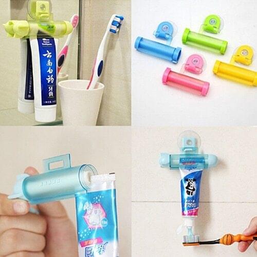 Cute Rolling Squeezer Toothpaste Dispenser Tube Partner Sucker Hanging Holder Christmas Gift 6LNK