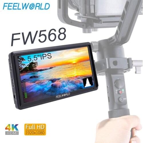 FEELWORLD FW568 5.5 inch 4K DSLR Camera Field Monitor IPS HDMI Full HD 1920x1080 On Camera Monitor with Tilt Arm