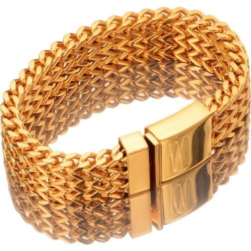 Mens Bracelet Braided Texture Design Cuba Miami Style Heavy Stainless Steel Chain Male Charm Accessories Wholesale Retail Hot