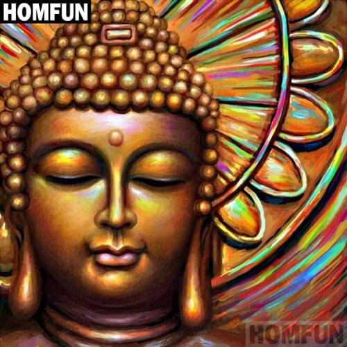 HOMFUN Full Square/Round Drill 5D DIY Diamond Painting "Buddha religion" Embroidery Cross Stitch 5D Home Decor Gift A02633