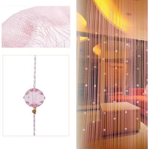 New Voile Romatic String Curtain With Beads Decor Tassels Fly Insect Door Screen Divider Window Panel Room Divider