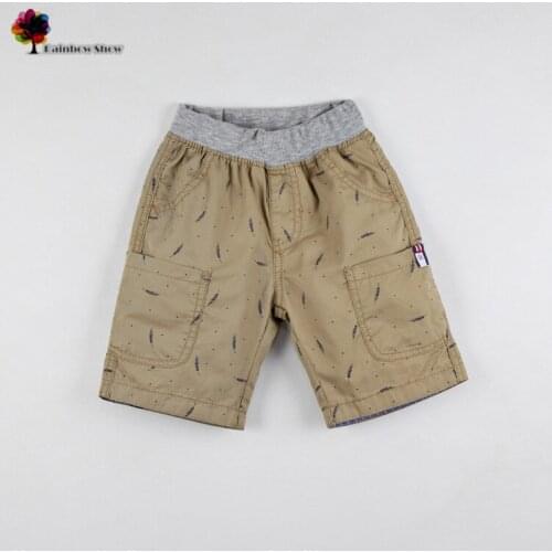 New Children Clothing Boys Summer Feather-printed Casual Cotton Shorts
