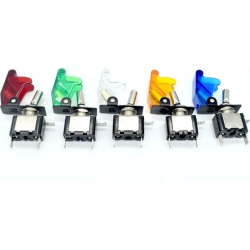New 12V 20A Car Modified Button Switch Power Off Switch Control ON/OFF With Indicator Light With Safety Flip Up Cover