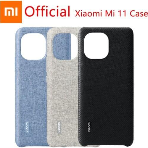 Original Xiaomi MI 11 Case leather imitation protective shell Hard Cover Silicone Kevlar texture Delicate touch For Xiaomi Mi 11
