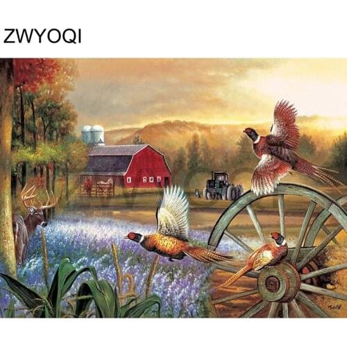 Full Round Diamond mosaic Wheel duck Full Square Diamond embroidery Wheel bird duck lavender DIY3D Diamond painting Cross stitch