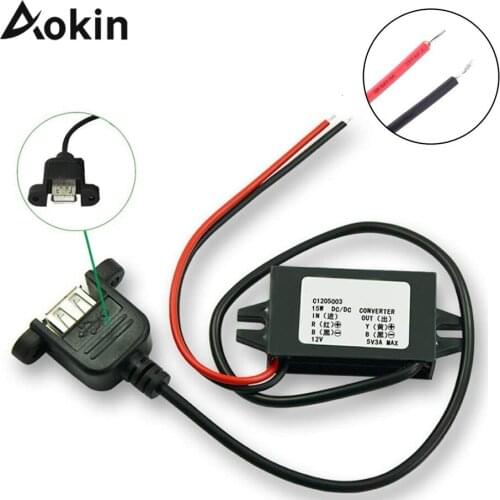 Dc 12v 24v To 5v Step-down Converter Buck Module Dc 8-35v To 5v 3a 15w Usb Dc-dc With Ear Output Power Supply
