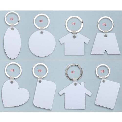 Blank keychains for sublimation mdf heart round love key chain jewelry Thermal transfer printing DIY blank keychains gift SN2993