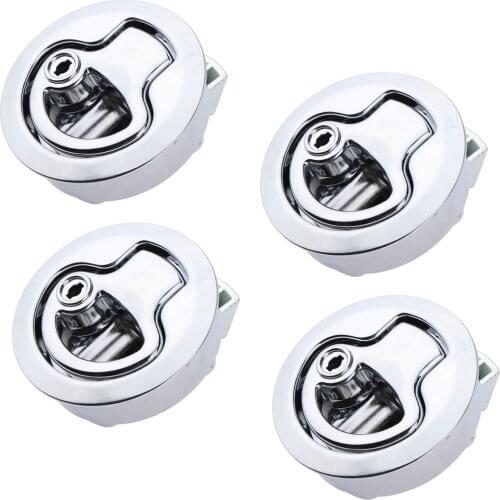 4 Pack Marine Boat 316 Stainless Steel 2 inch 50mm Flush Mount Pull Hatch Latch Lift Handle with Keys, Silver