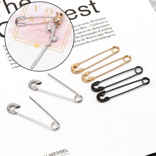 Gothic Stainles Steel Safety Pin Long Stud Earrings Ear Threader Fashion Jewelry