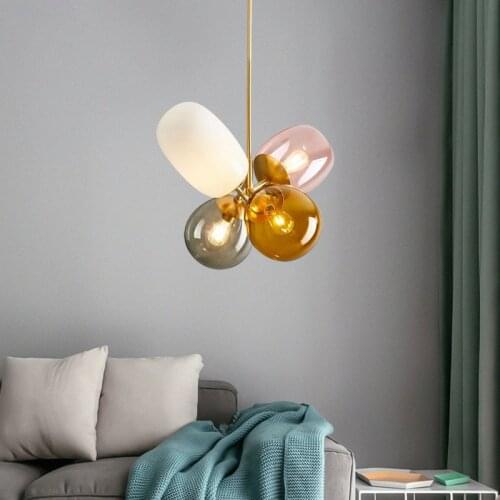 Nordic creative stained glass restaurant chandelier modern minimalist personality girl bedroom balloon childrens room lamp