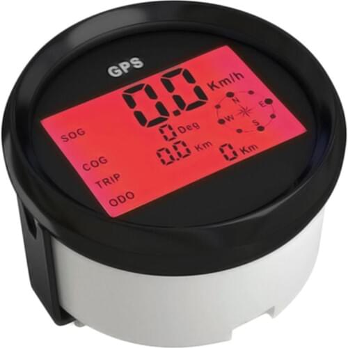 Pack of 1 85mm Digital GPS Speedometers 0-999 Waterproof GPS Speed Odometers LCD Speed Mileometers with Antenna for Auto Boat