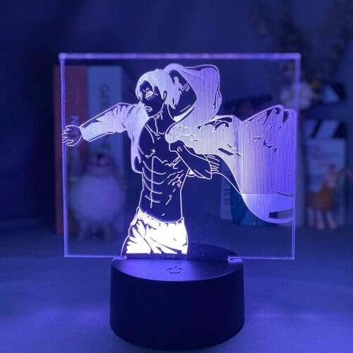 LED Nightlight with Sensor LED 3D Night Light Attack on Titan Desk Lamp Smart Phone Control Atmosphere Present Kids Anime Fans