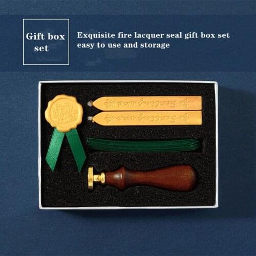 Fire Lacquer Wax Seal Stamp Kit Retro Wood Crafts Diy Envelope Stamp Decoration Wedding Invitation Wax Print Gift Set Box