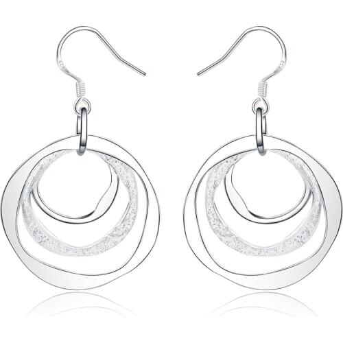 New factory wholesale LE008 fashion silver color earrings high quality elegant cute women classic jewelry LAYD lovly gift