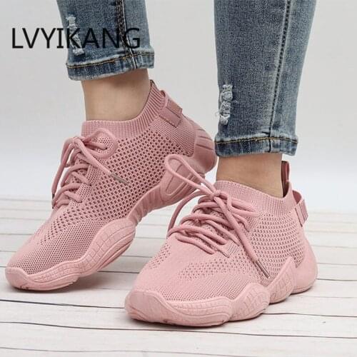 Women Sneakers Womens Casual Shoes Mesh Flat Shoes Slip-on Casual Sport Shoes Walking Sneakers Soft Shoes Plus Zapatos De Mujer