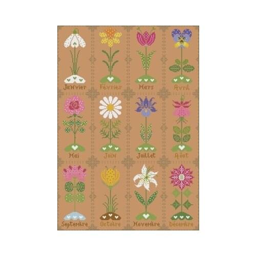 Magazine-December Single Flower Counted Cross Stitch 11CT 14CT 18CT DIY Chinese Cross Stitch Kits Embroidery Needlework Sets