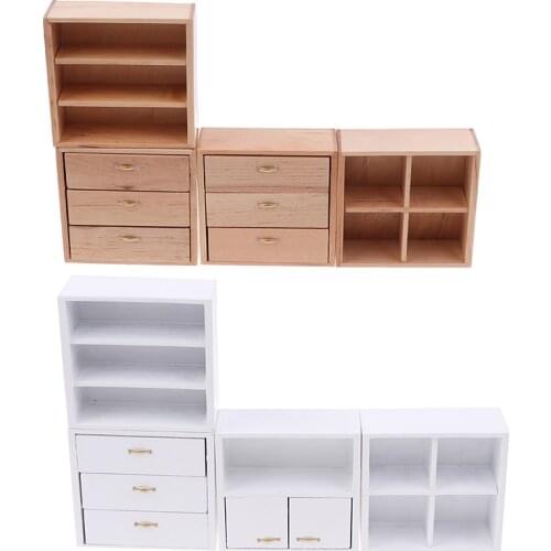 1/12 Dollhouse Miniature Furniture Living Room Cabinet With 4 Section