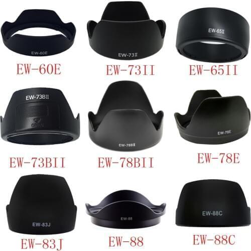 1piece For EW-60E EW-73II EW-65II EW-73BII EW-78BII EW-78E EW-83J EW-88 EW-88C camera Lens Hood for canon lens camera