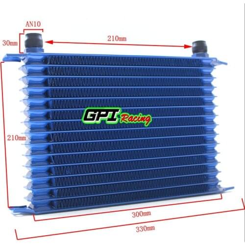 15 ROW oil cooler GPI Racing New Style 15 ROW AN-10AN UNIVERSAL ENGINE TRANSMISSION OIL COOLER