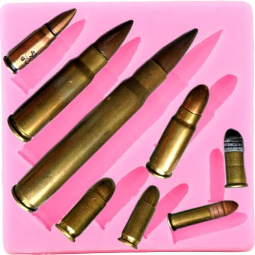 3D Bullets Silicone Molds DIY Baby Birthday Cupcake Topper Fondant Cake Decorating Tools Candy Clay Chocolate Gumpaste Moulds