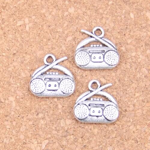 76pcs Charms radio retro boombox 14x15mm Antique Pendants,Vintage Tibetan Silver Jewelry,DIY for bracelet necklace