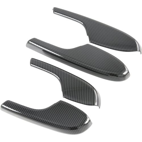 Car Interior Accessories Fit For Honda Civic 2020 2021 Carbon Fiber Side Door Armrest Protector Cover Trim Molding