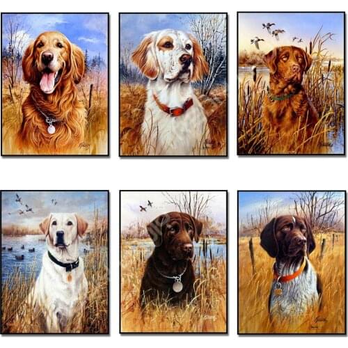 Diamond Painting Hunter Dogs Animal Full Square/Round Drill Diamond Embroidery Picture of Rhinestones Mosaic Cross Stitch Crafts