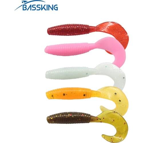 BASSKING 40Pcs Soft Bait 60mm 1.75g Fishing Lures Silicone Baits Isca Artificial Bait Para Pesca Leurre Peche Wobbler Swimbait