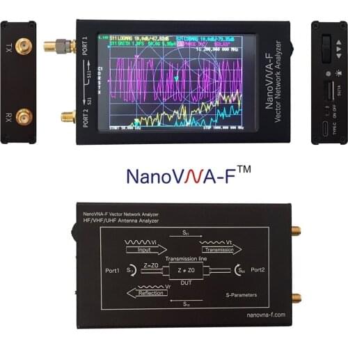 Gratis verzending NanoVNA VNA HF VHF UHF Vector Netwerk Antenne Analyzer + 4.3 inch IPS LCD + Metal Case + 5000mAh Batterij