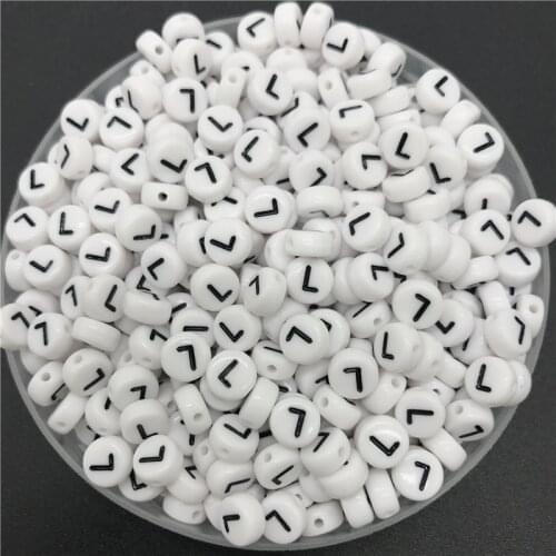 100pcs 7mm Letter Beads Oval Shape Letter L Charms DIY Beads For Bracelet Necklace Jewelry Making