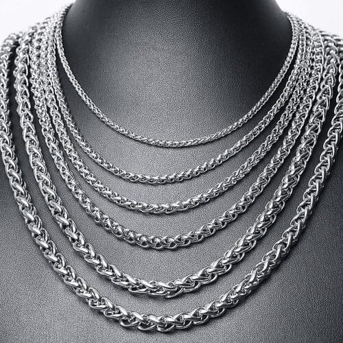 3/4/5/6/7mm Wide Custom Size 7inch-40inch Fashion Silver Popcorn Chain 316L Stainless Steel Necklace for Women Men Jewelry Gift