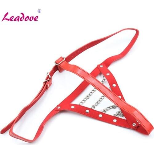 Fetish BDSM Bondage Gay G string Soft PU Leather Harness Plus Size Erotic Underwear Womens Sexy Hot Open Crotch Panties PG0196