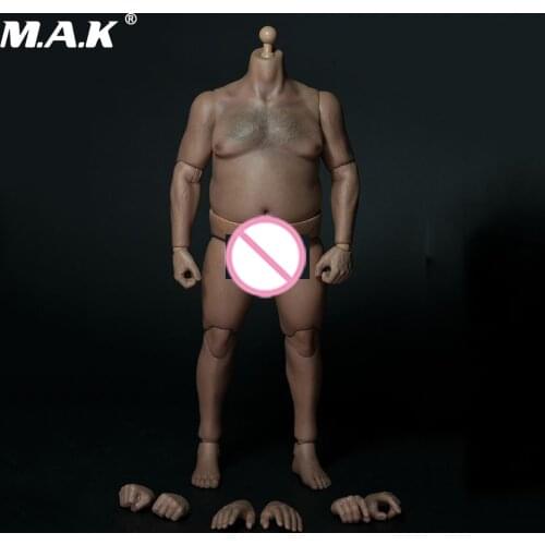 1/6 Scale Model Male Plump Man Figure Fat Strong Body Figure with head and short For 1:6 Action Figure Accessory