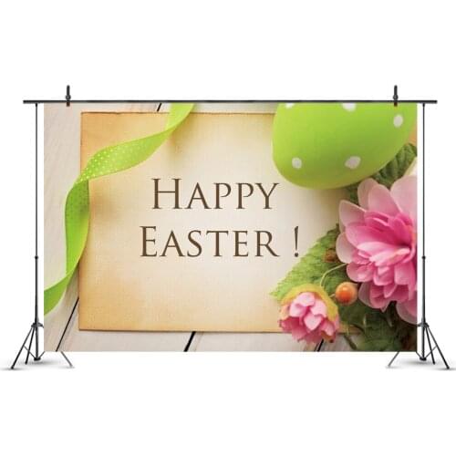 Happy Easter Holiday Backdrop Wooden Photography Background Photo Booth Studio Decor