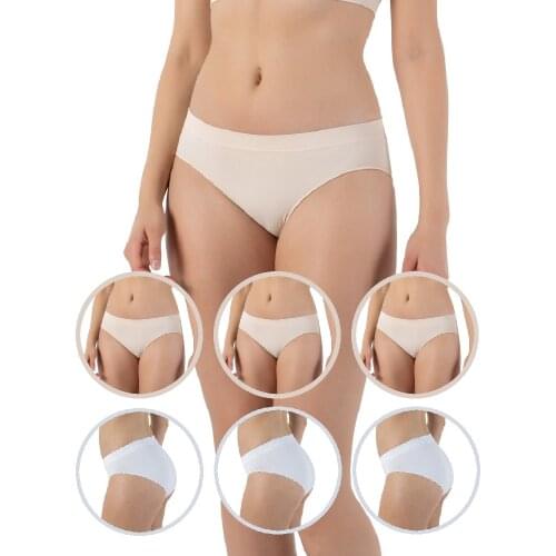 FORMeasy 6 Pack 3 White 3 Beige Seamless Slip Panty