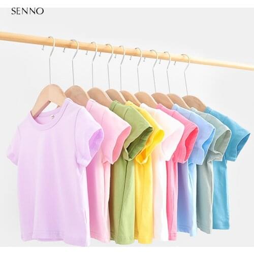 16 Colors Solid Children T-shirt for Boys Girls Cotton Summer Kids Tops Tees Baby Kids Tshirts Blouse Clothes 12M 24M 2-12 Years