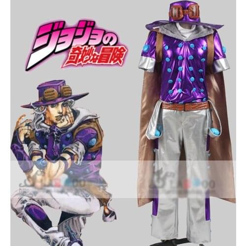 JoJos Bizarre Adventure Steel Ball Run Gyro Zeppeli Cosplay Costume full set with cloak and hat