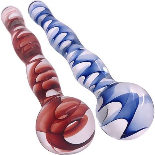 Colorful Beauty Glass Anal Beads Dildo Butt Plug Anus Vagina Masturbator G Spot Stimulator Anal Plug Dildos Sex Toy For Woman