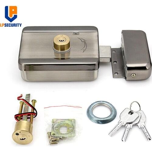 Stainless steel Electric lock motor lock both side have mechanical key for access control gate door can work with intercom