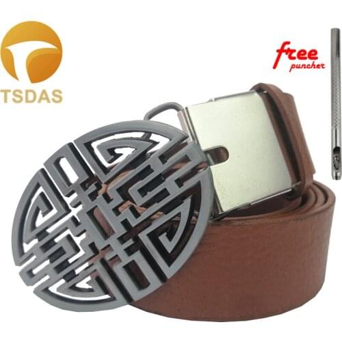 Mens Luxury Metal Belt Buckle with Silver Plating Mens Belt Buckle with Belt As New Year Gifts