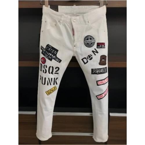 Men DSQ2 Jeans Pencil Pants Motorcycle Party Casual Trousers Street Clothing 2021 Denim Man Clothin 9617