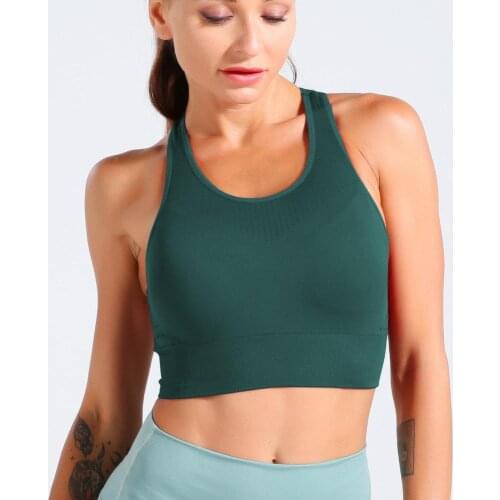 New Womens Sexy Strappy Shockproof Mesh Sports Bra Workout Seamless vest Yoga Fitness Running Beauty Back Vest Sports Underwear