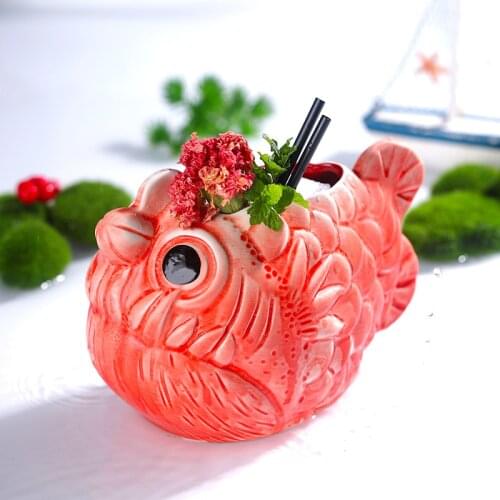 INS Reds 3D PIRANHA Original Cocktail Cups Network Cup Wine Mug Bar Scary Fish Ice Cream Hawaii TIKI Mugs Funny Glasses Xicara