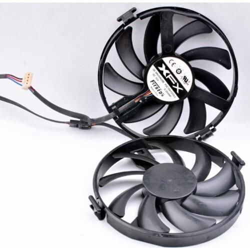 Original XFX R9 370 380 Demon FDC10H12S9-C 12V 0.35A 4 lines 4pin graphics card cooling temperature control dual fan