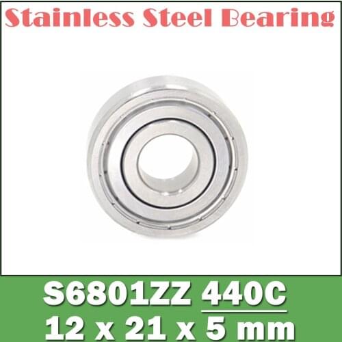 S6801ZZ Bearing 12*21*5 mm ( 10PCS ) ABEC-1 S6801 Z ZZ S 6801 440C Stainless Steel S6801Z Ball Bearings