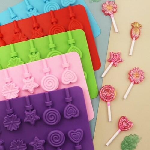 12 sticks different shapes Lollipop mold Silicone mold Chocolate cake decoration tools