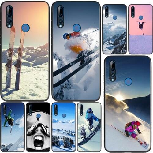 Silicone Cover Skiing Snow Snowboard Skis For Huawei Honor 9 9X 9N 8S 8C 8X 8A V9 8 7S 7A 7C Pro lite Prime Play 3E Phone Case